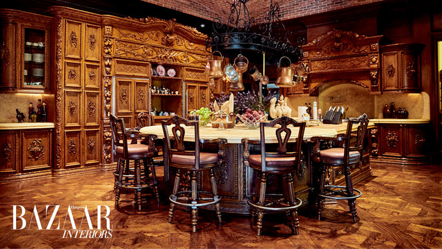 The kitchen, created by “artisans in Mexico, Italy and Indonesia.” Photo via John Tsiavis/Harper’s Bazaar Arabia.